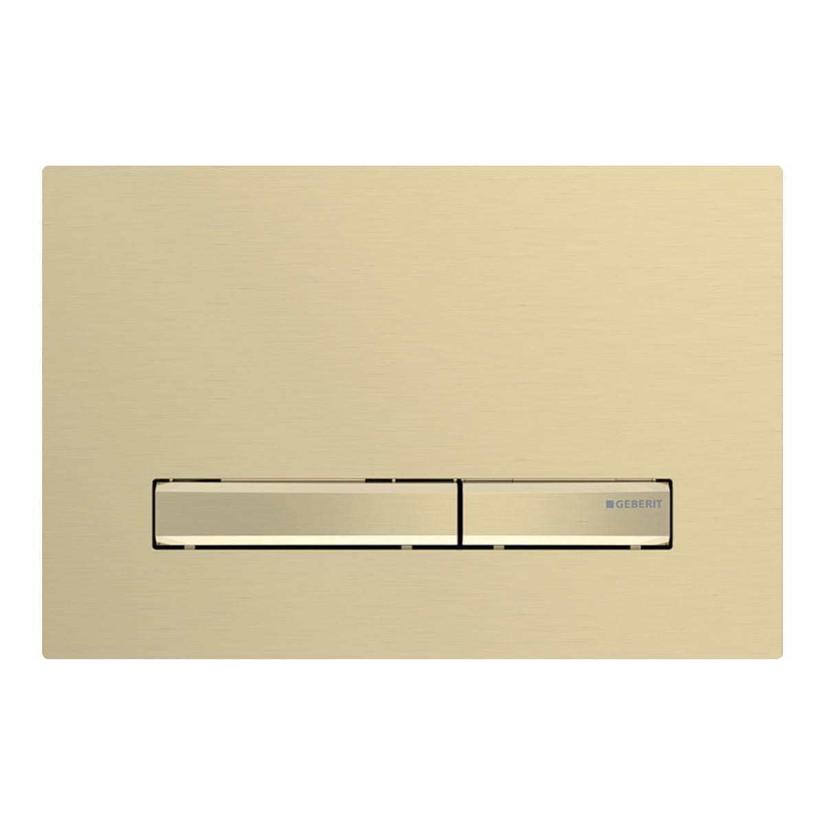 Geberit Sigma50 Dual Flush Button and Access Plate, Brushed Brass with Brass Trim Design