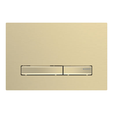 Geberit Sigma50 Dual Flush Button and Access Plate, Brushed Brass with Brass Trim Design