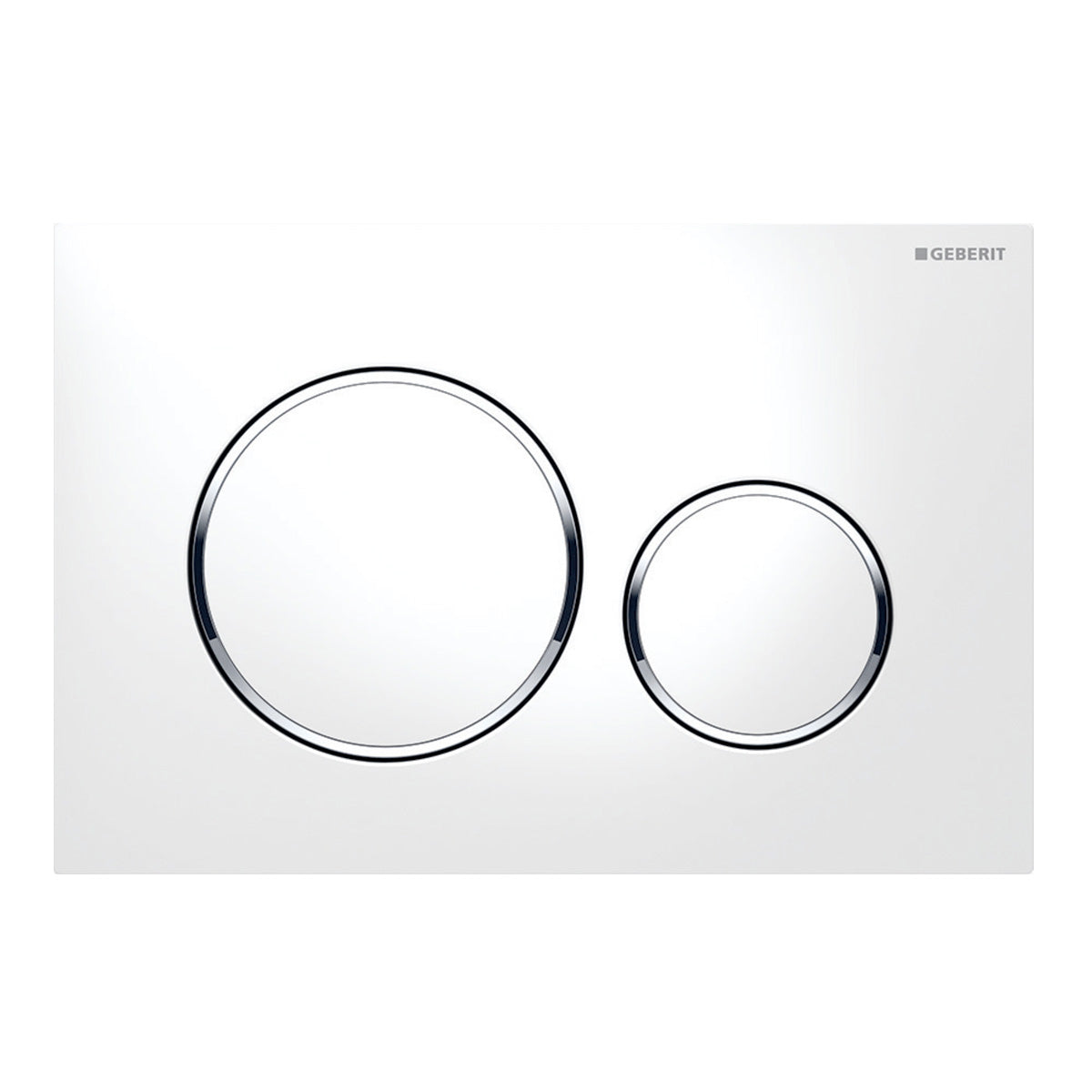 Geberit Sigma20 Dual Flush Button & Access Plate, White with Chrome Trim Design