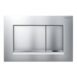 Geberit Sigma30 Dual Flush Button & Access Plate, Matte Chrome with Chrome Trim Design