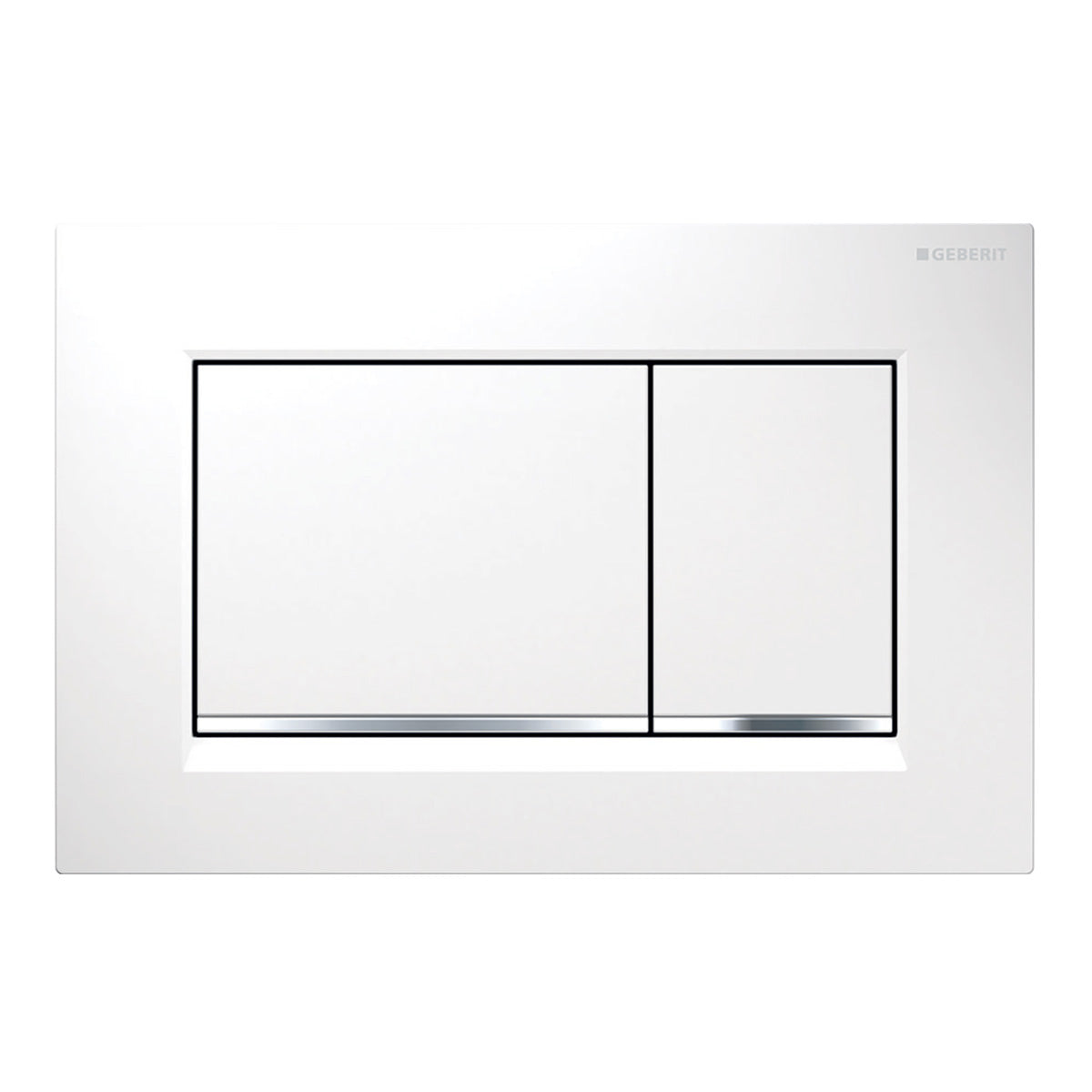 Geberit Sigma30 Dual Flush Button & Access Plate, White with Chrome Trim Design