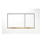 Geberit Sigma30 Dual Flush Button & Access Plate, White with Gold Trim Design