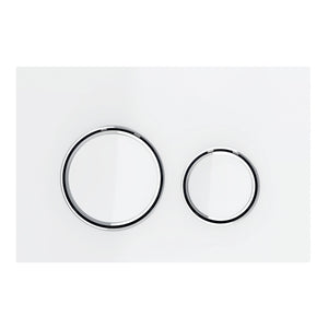 Geberit Sigma21 Dual Flush Button & Access Plate, White with Chrome Trim Design
