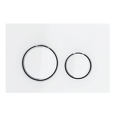 Geberit Sigma21 Dual Flush Button & Access Plate, White with Chrome Trim Design