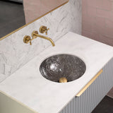 Daal 420mm Under-Counter or Inset Glass Basin, Black Glass