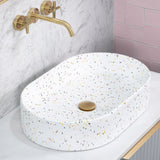 Pill Oval 600mm x 380mm Above-Counter Basin, Matte Terrazzo Speckle *Clearance Stock*