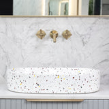 Pill Oval 600mm x 380mm Above-Counter Basin, Matte Terrazzo Chunk *Clearance Stock*