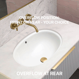 Pill Oval 600mm x 400mm Under-Counter Basin with Overflow, Gloss White