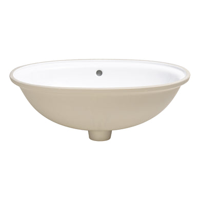 Pill Oval 600mm x 400mm Under-Counter Basin with Overflow, Gloss White