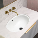 Pill Oval 600mm x 400mm Under-Counter Basin with Overflow, Gloss White