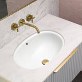 Pill Oval 600mm x 400mm Under-Counter Basin with Overflow, Gloss White