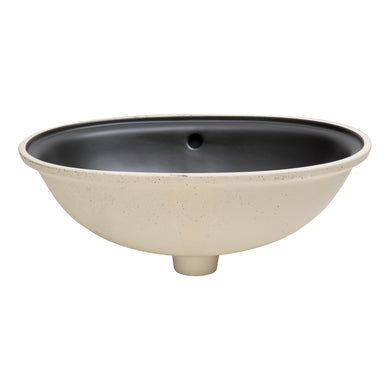 Pill Oval 600mm x 400mm Under-Counter Basin with Overflow, Matte Black
