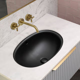Pill Oval 600mm x 400mm Under-Counter Basin with Overflow, Matte Black
