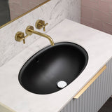 Pill Oval 600mm x 400mm Under-Counter Basin with Overflow, Matte Black