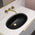 Pill Oval 600mm x 400mm Under-Counter Basin with Overflow, Matte Black