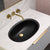 Pill Oval 600mm x 400mm Under-Counter Basin with Overflow, Matte Black