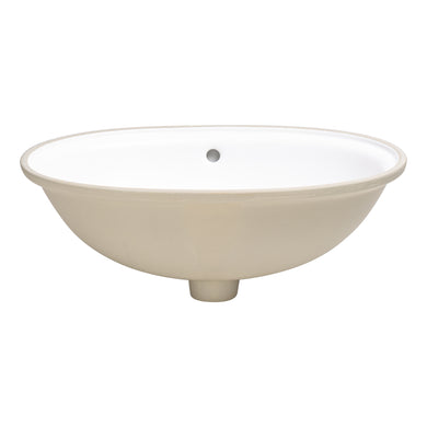 Pill Oval 600mm x 400mm Under-Counter Basin with Overflow, Matte White