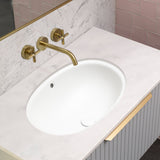 Pill Oval 600mm x 400mm Under-Counter Basin with Overflow, Matte White