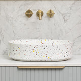 Pill Step 500mm x 370mm Above-Counter Basin, Matte Terrazzo Chunk