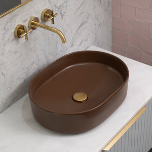 Pill Step 500mm x 370mm Above-Counter Basin, Matte Mocha
