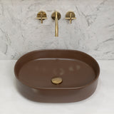Pill Step 500mm x 370mm Above-Counter Basin, Matte Mocha