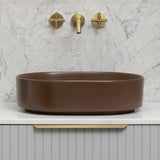 Pill Step 500mm x 370mm Above-Counter Basin, Matte Mocha