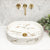 Pill Step 500mm x 370mm Above-Counter Basin, Fired Matte Calacatta