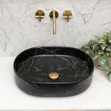 Pill Step 500mm x 370mm Above-Counter Basin, Fired Matte Nero Marquina
