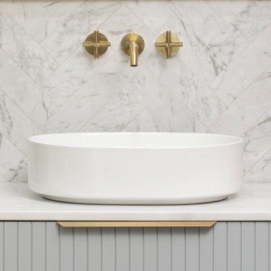 Pill Step 500mm x 370mm Above-Counter Basin, Gloss White