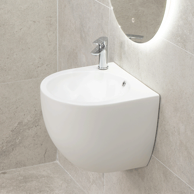 Corto 490mm x 475mm x 400mm Wall Hung Basin, Matte White *Clearance Stock*