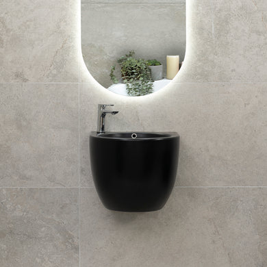 Corto 490mm x 475mm x 400mm Wall Hung Basin, Matte Black *Clearance Stock*