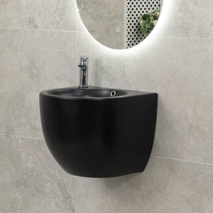 Corto 490mm x 475mm x 400mm Wall Hung Basin, Matte Black *Clearance Stock*