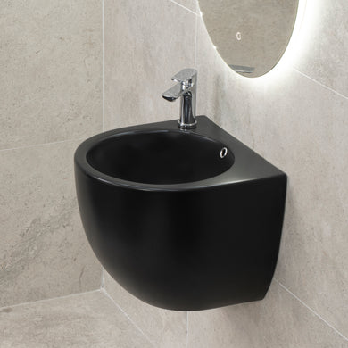 Corto 490mm x 475mm x 400mm Wall Hung Basin, Matte Black *Clearance Stock*