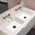 Retti Rectangular 880mm x 390mm Under-Counter Basin with Double Sink and Overflow, Gloss White