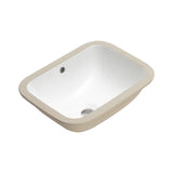 Retti Rectangular 400mm x 300mm Under-Counter Basin with Overflow, Gloss White
