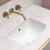 Retti Rectangular 400mm x 300mm Under-Counter Basin with Overflow, Gloss White