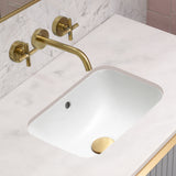 Retti Rectangular 400mm x 300mm Under-Counter Basin with Overflow, Gloss White