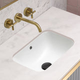 Retti Rectangular 400mm x 300mm Under-Counter Basin with Overflow, Gloss White