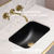 Retti Rectangular 400mm x 300mm Under-Counter Basin with Overflow, Matte Black