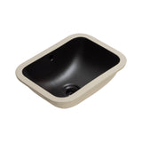 Retti Rectangular 400mm x 300mm Under-Counter Basin with Overflow, Matte Black