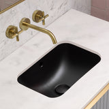 Retti Rectangular 400mm x 300mm Under-Counter Basin with Overflow, Matte Black