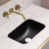 Retti Rectangular 400mm x 300mm Under-Counter Basin with Overflow, Matte Black