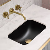Retti Rectangular 400mm x 300mm Under-Counter Basin with Overflow, Matte Black