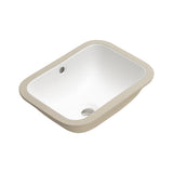Retti Rectangular 400mm x 300mm Under-Counter Basin with Overflow, Matte White