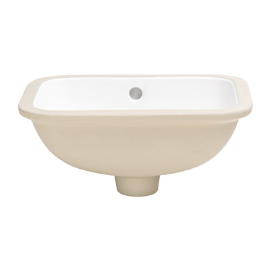 Retti Rectangular 400mm x 300mm Under-Counter Basin with Overflow, Matte White