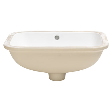 Retti Rectangular 460mm x 350mm Under-Counter Basin with Overflow, Gloss White