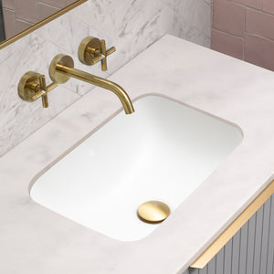 Retti Rectangular 460mm x 350mm Under-Counter Basin with Overflow, Gloss White