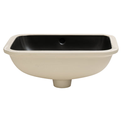 Retti Rectangular 460mm x 350mm Under-Counter Basin with Overflow, Matte Black