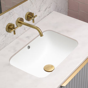 Retti Rectangular 460mm x 350mm Under-Counter Basin with Overflow, Matte White