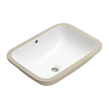 Retti Rectangular 515mm x 375mm Under-Counter Basin with Overflow, Gloss White